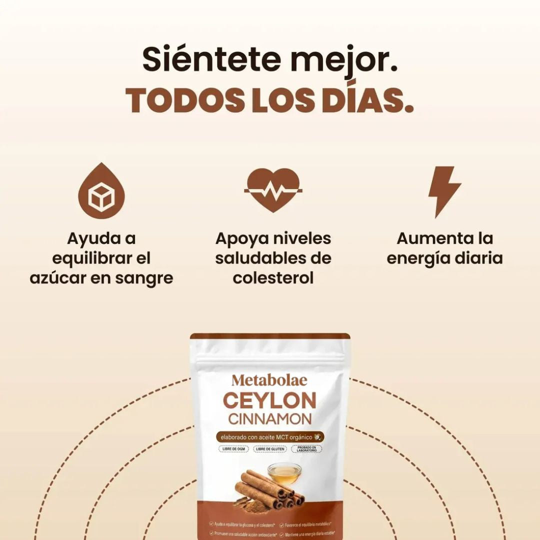Canela de Ceilán 7200mg con Aceite MCT