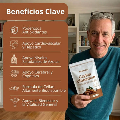 Canela de Ceilán 7200mg con Aceite MCT